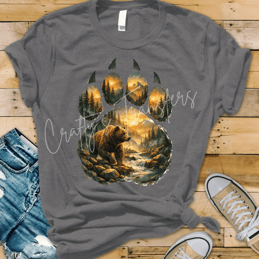 Bear Claw DTF Transfer – Patriotic American Flag Wildlife Shirt Design