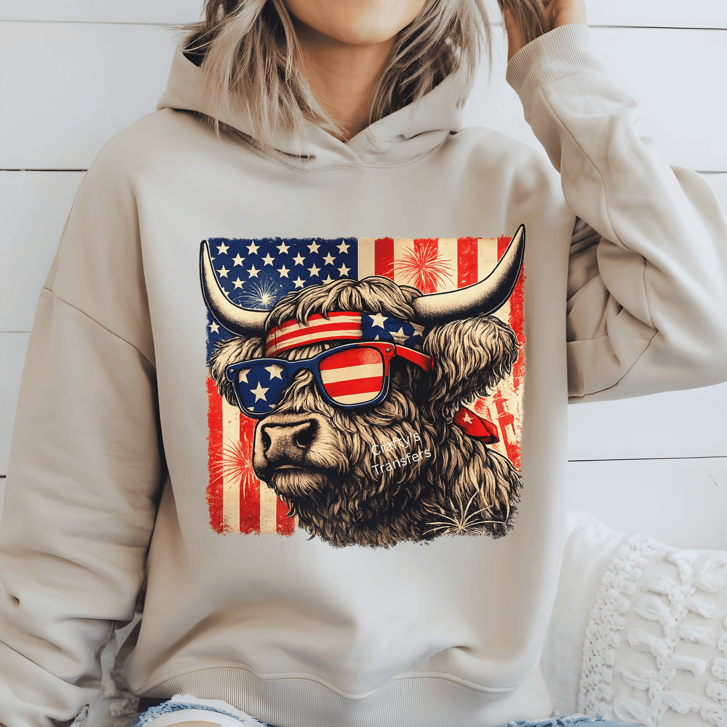 Patriotic Highland Cow