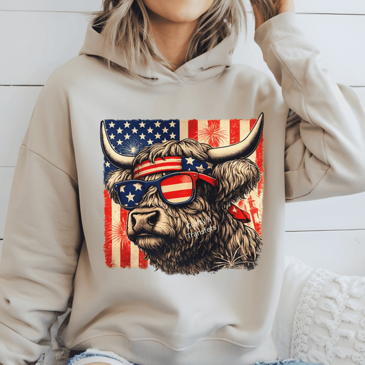 Patriotic Highland Cow