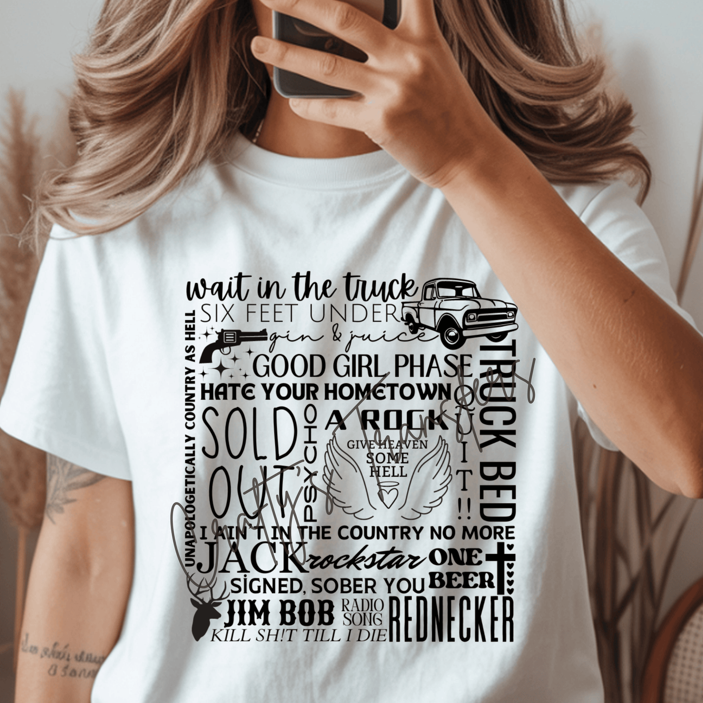 Hardy Country Song Lyrics DTF Transfer | Southern Country Girl Graphic | Redneck Rockstar Western Shirt Transfer