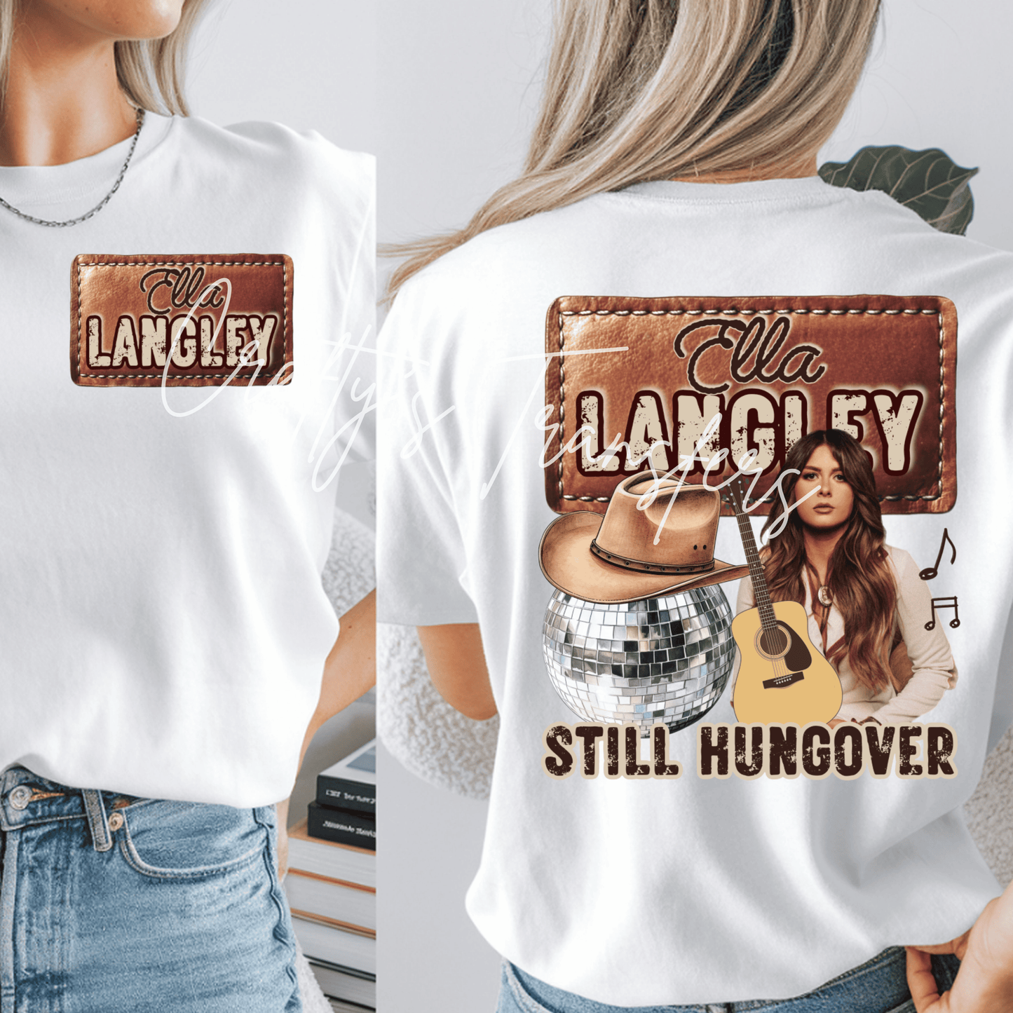 Country Girl Western DTF Transfer | Retro Cowgirl Music Heat Transfer | Front & Back Shirt Design