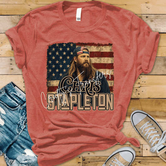 Chris Stapleton USA DTF Transfer | Patriotic Country Music Shirt Transfer | Vintage Americana Western Graphic Tee