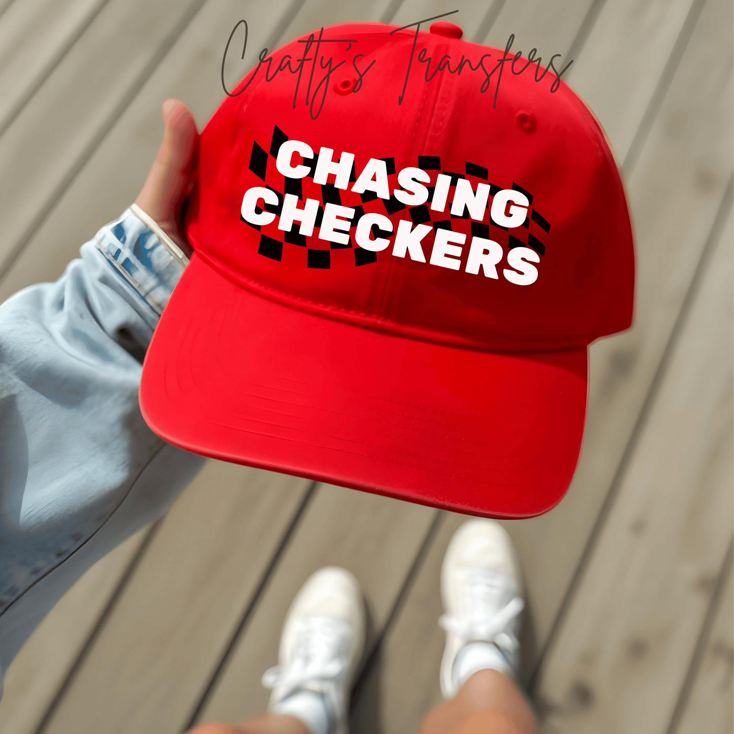 Chasing Checkers Racing Hat DTF Transfer