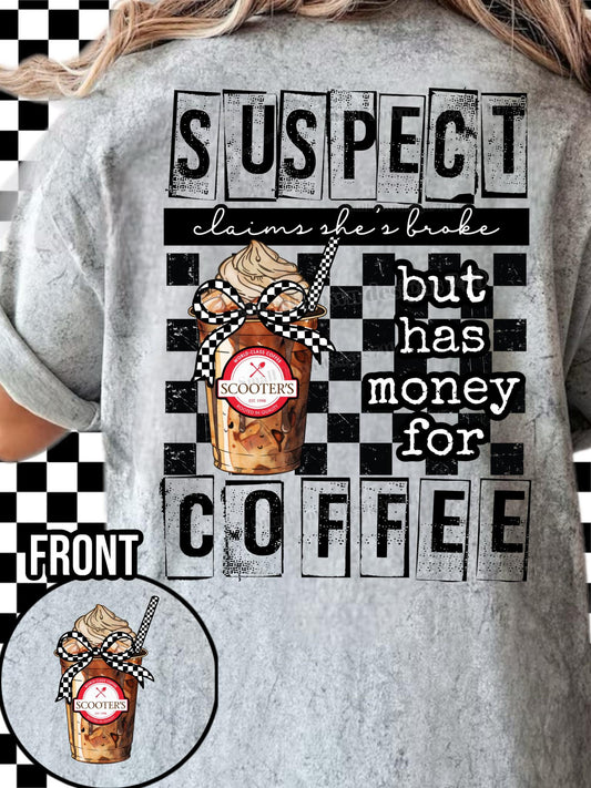 Suspect Claims She's Broke - Scooters - with pocket -DTF Transfer