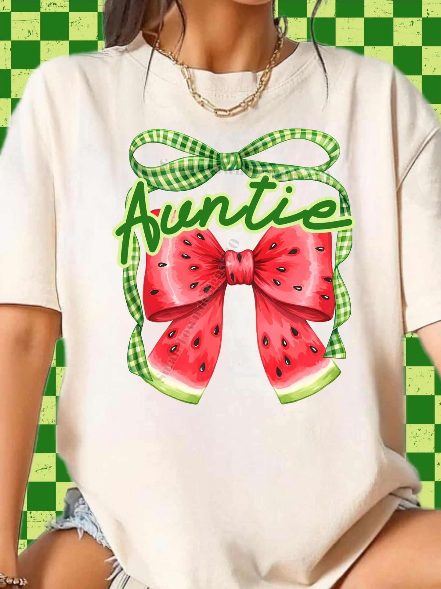 Watermelon Bow DTF Transfer (multiple names to choose from)
