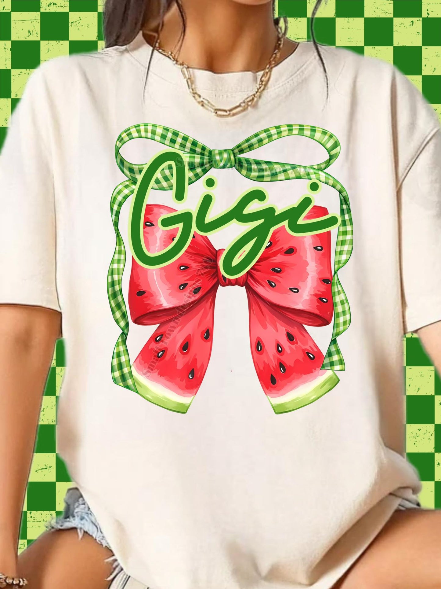 Watermelon Bow DTF Transfer (multiple names to choose from)