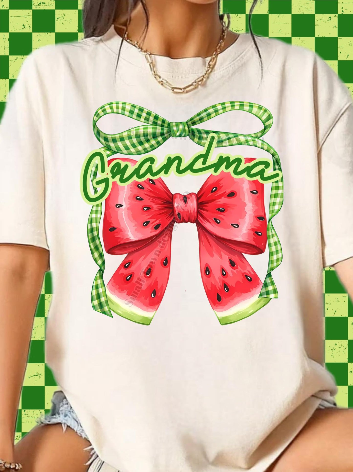 Watermelon Bow DTF Transfer (multiple names to choose from)
