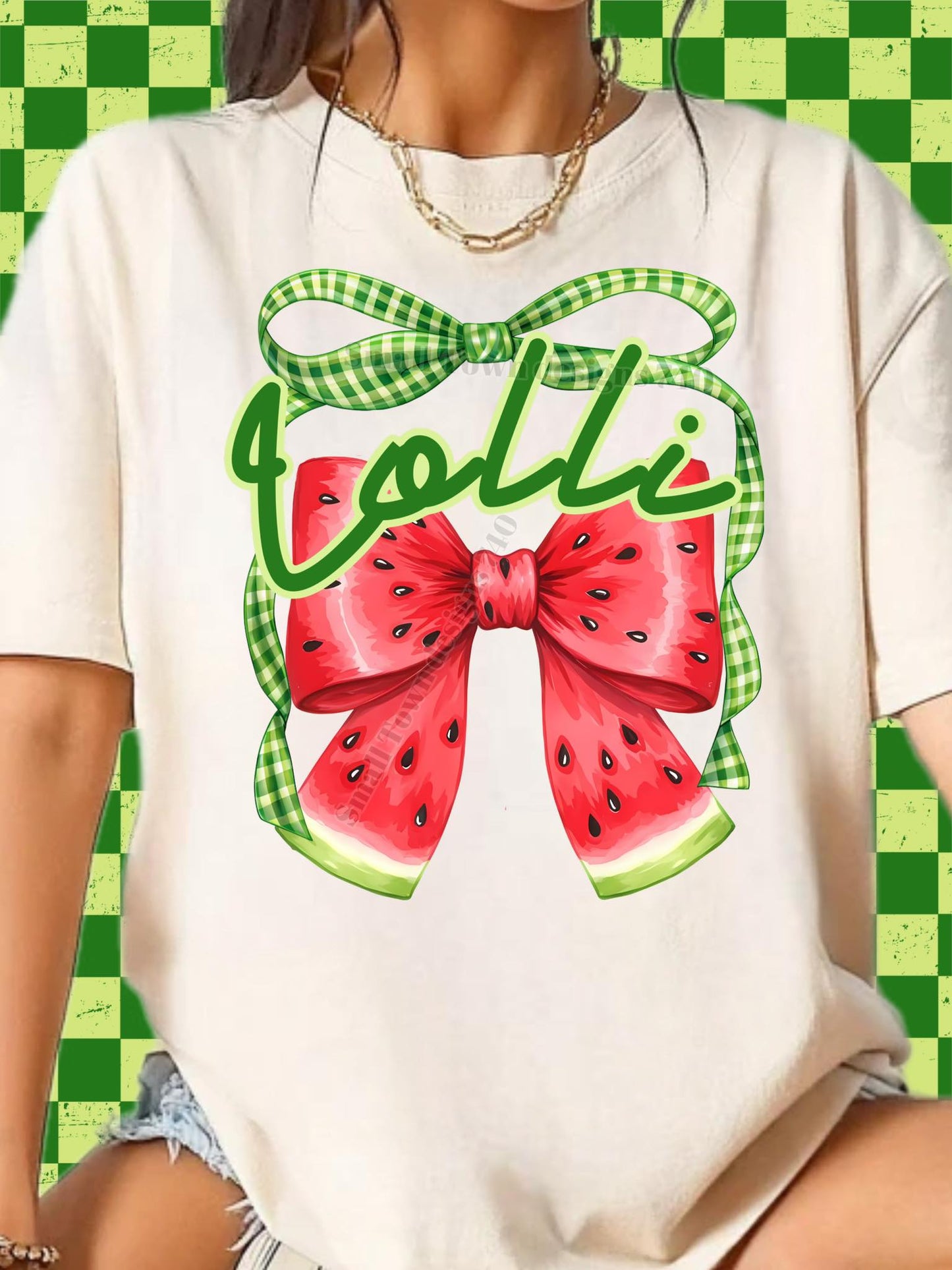 Watermelon Bow DTF Transfer (multiple names to choose from)