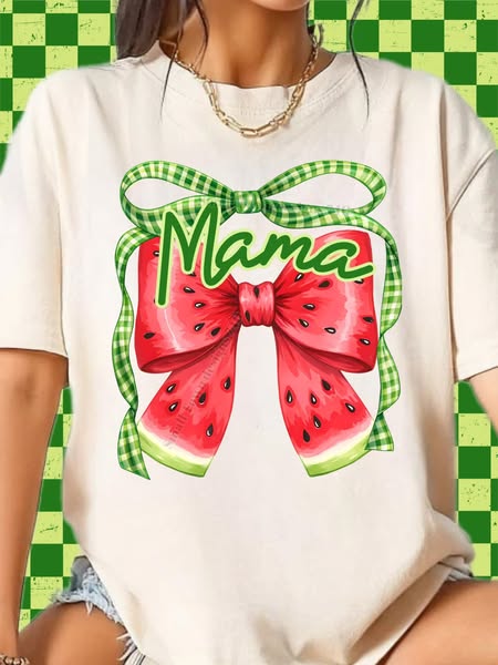Watermelon Bow DTF Transfer (multiple names to choose from)