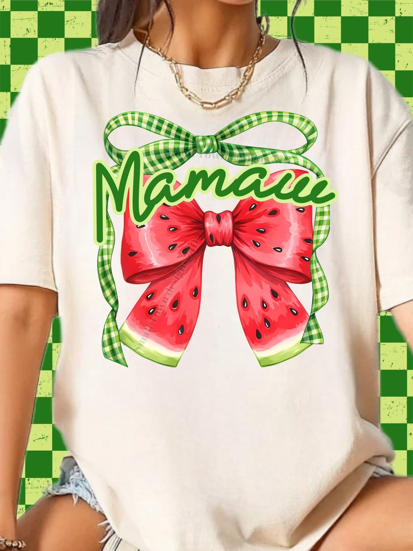 Watermelon Bow DTF Transfer (multiple names to choose from)