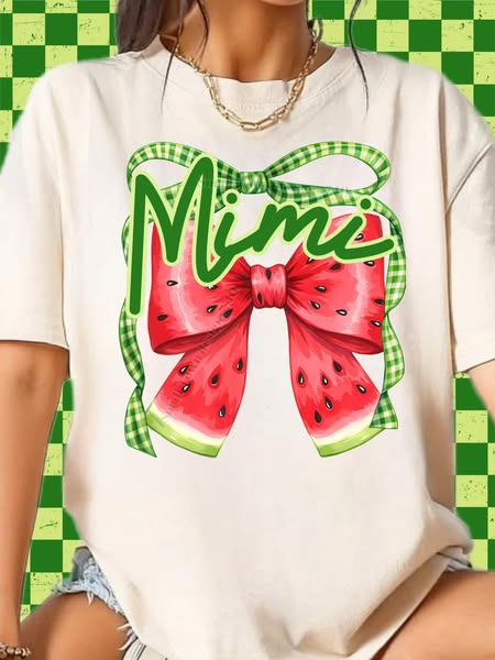 Watermelon Bow DTF Transfer (multiple names to choose from)