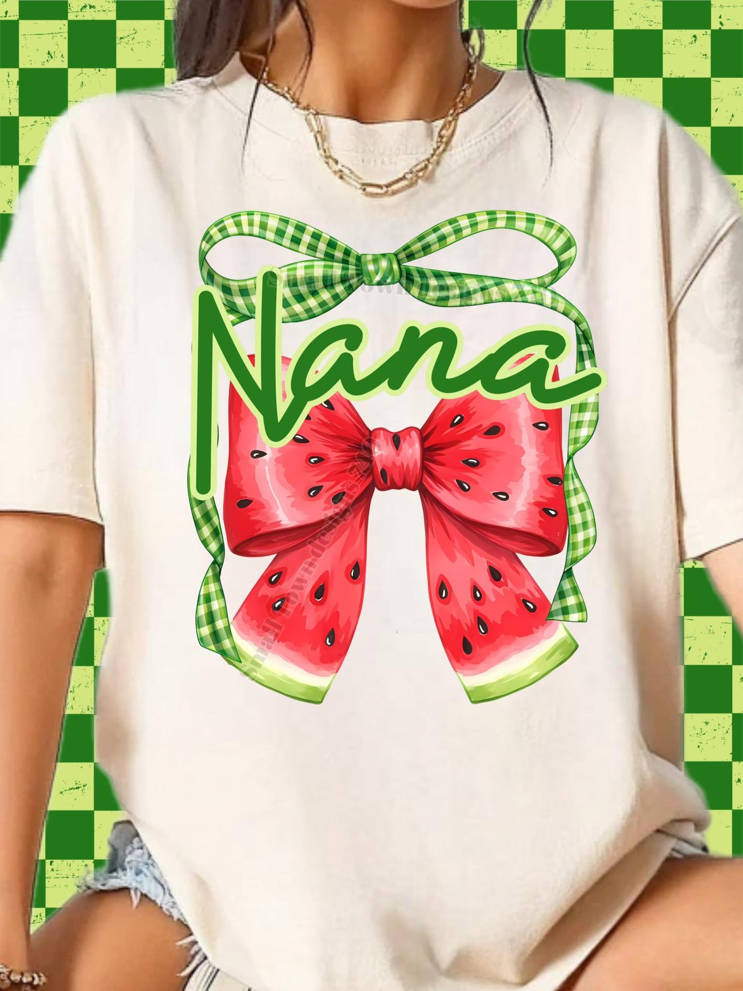 Watermelon Bow DTF Transfer (multiple names to choose from)