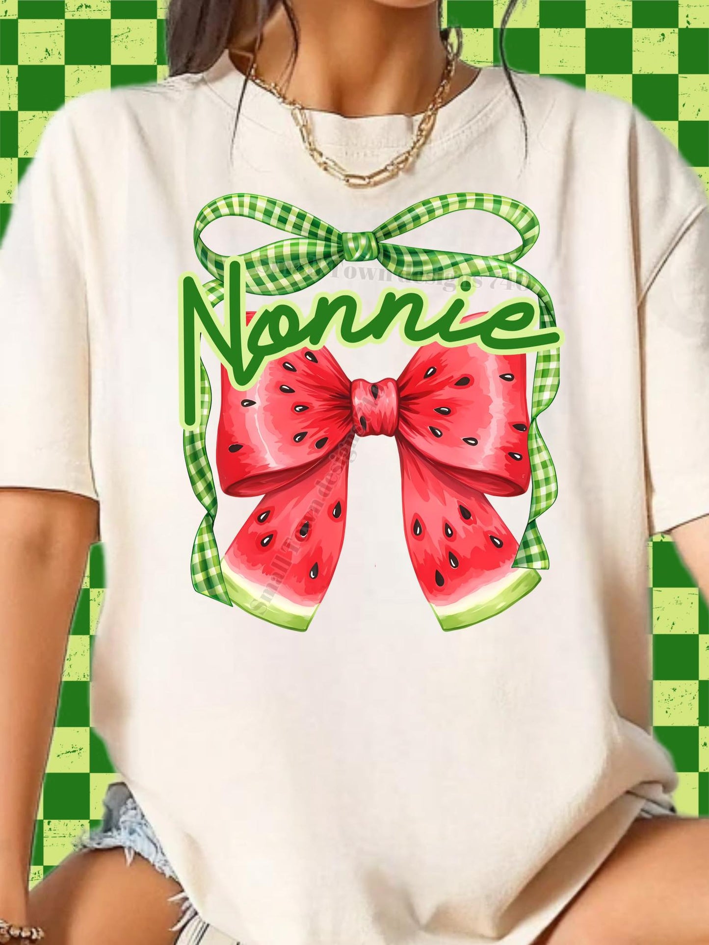 Watermelon Bow DTF Transfer (multiple names to choose from)