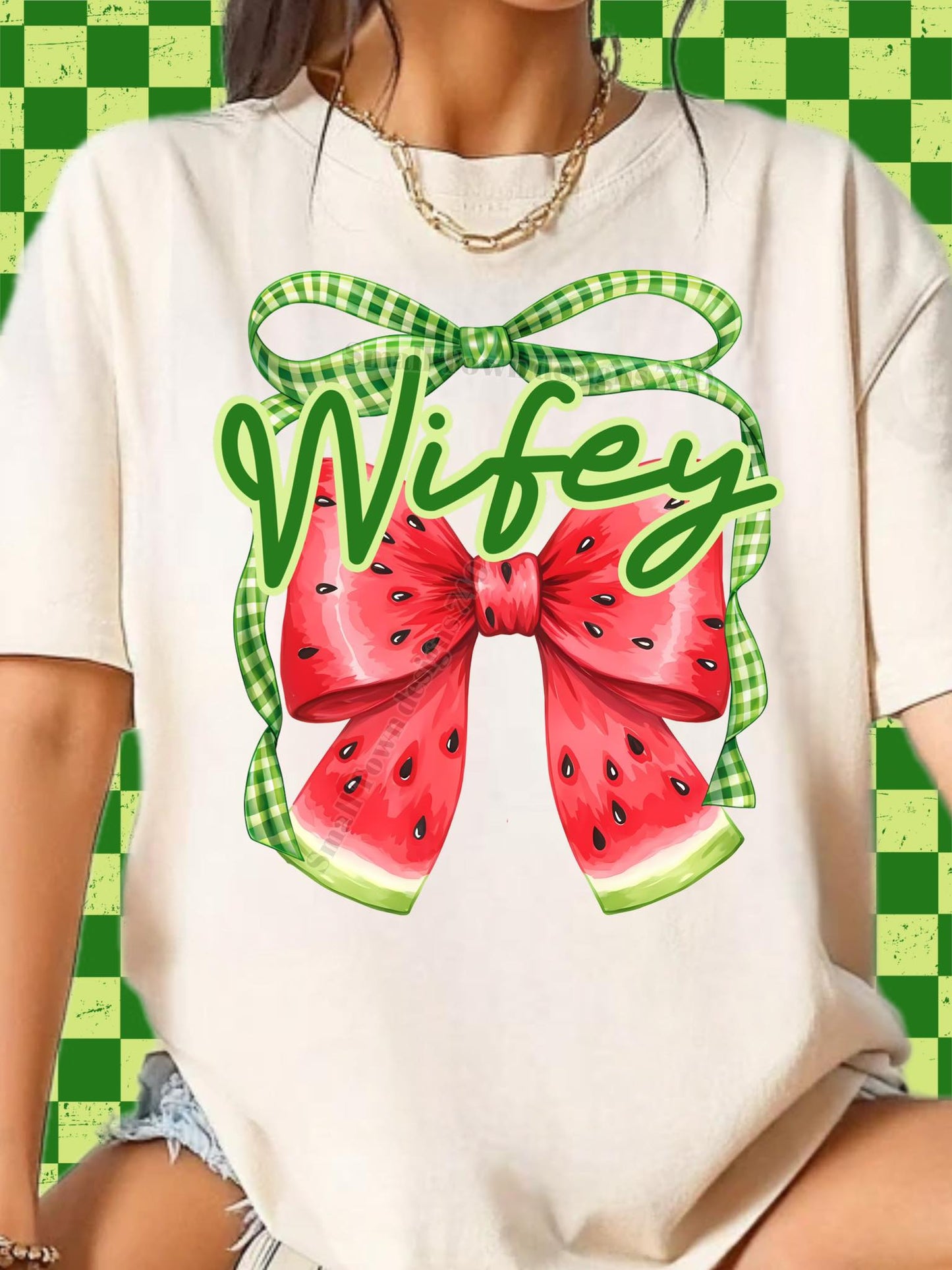 Watermelon Bow DTF Transfer (multiple names to choose from)