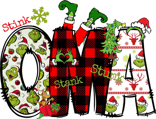 Grinchy Family Names - Oma, Mawmaw - Any Name