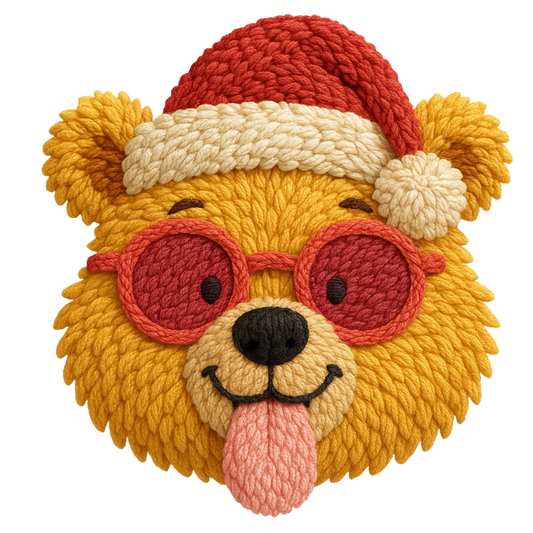 Faux Yarn Bear Red Hat