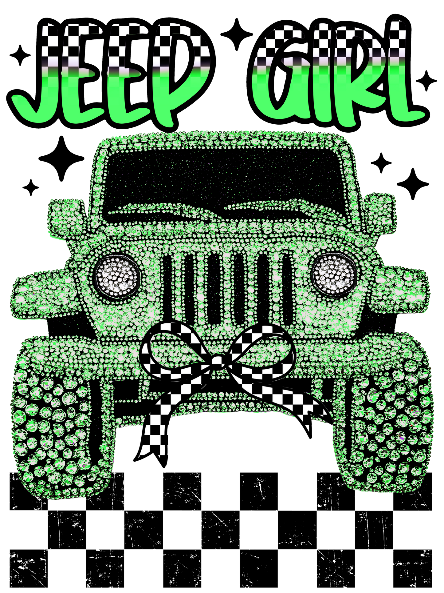 Jeep Girl - Purple, Green, Pink (Back Print & Pocket)