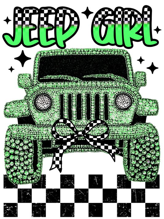 Jeep Girl - Purple, Green, Pink (Back Print & Pocket)