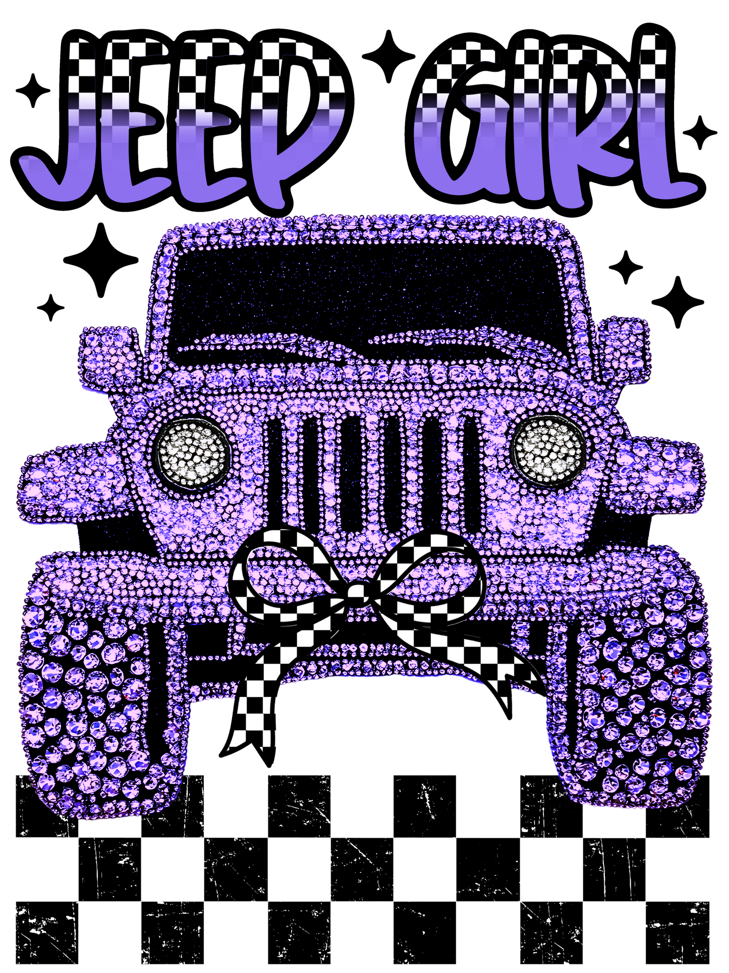 Jeep Girl - Purple, Green, Pink (Back Print & Pocket)