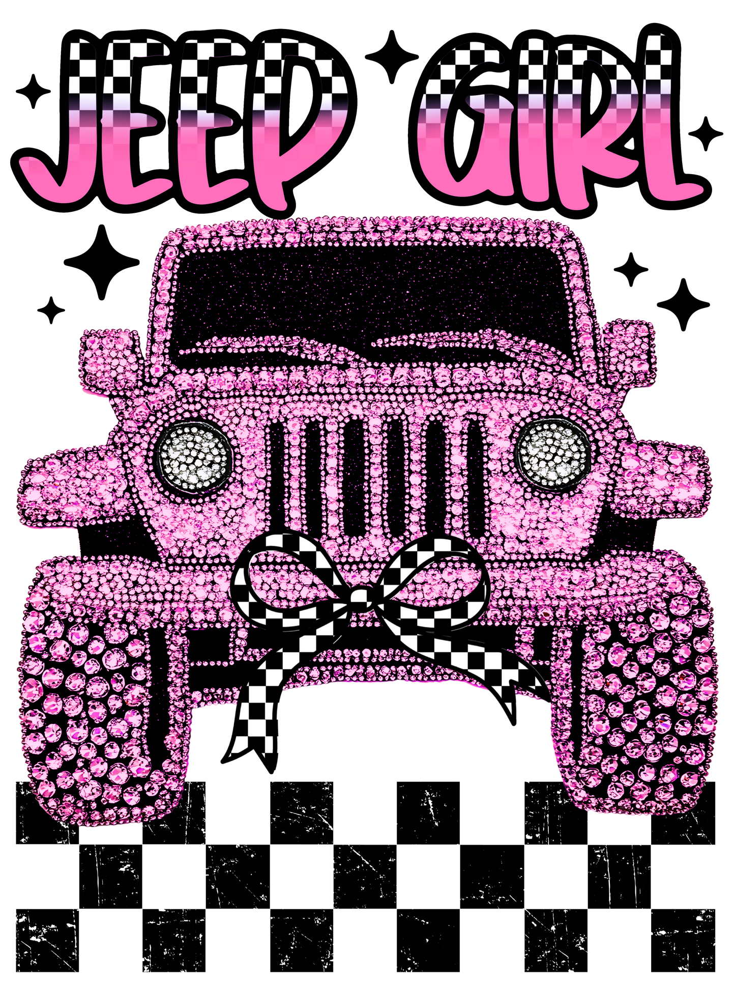 Jeep Girl - Purple, Green, Pink (Back Print & Pocket)