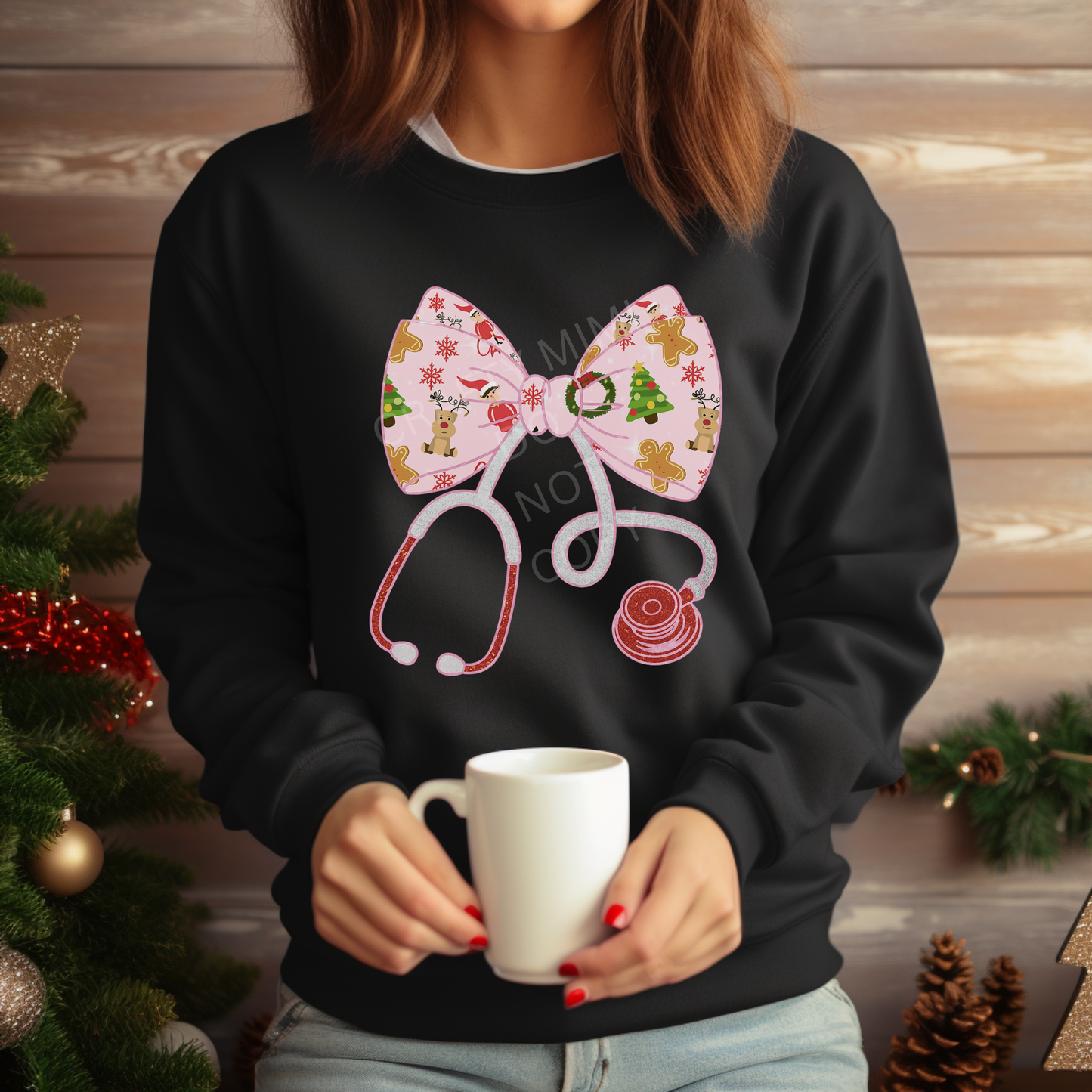 Christmas Stethoscope Bow